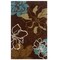 Trio Space Dyed Area Rug Brown Turquoise 5X7 Contemporary Transitional Design